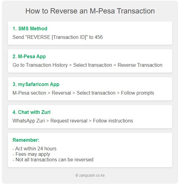 M-Pesa Reversal Process Infographic