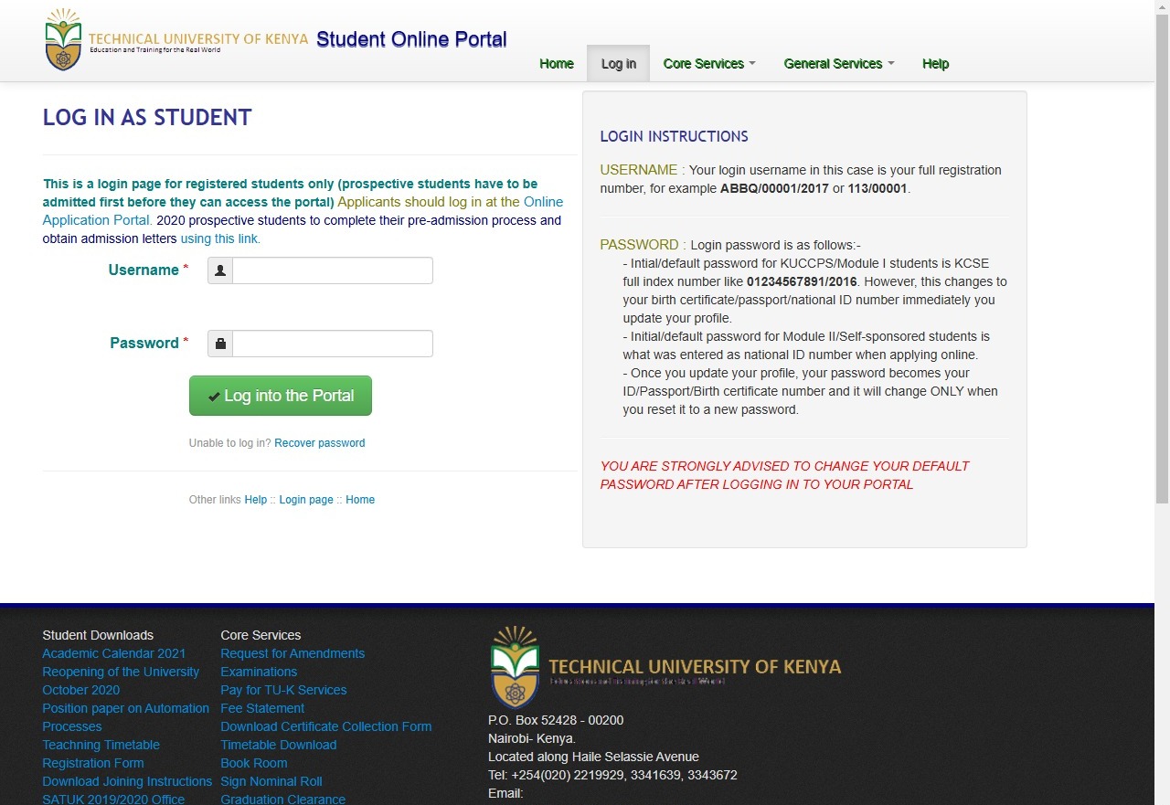 TUK Student Portal